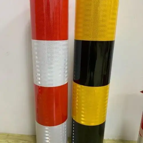 整直纹膜红白黄黑道路电线杆膜警示桩反光膜反光贴膜安全柱反光带1红1