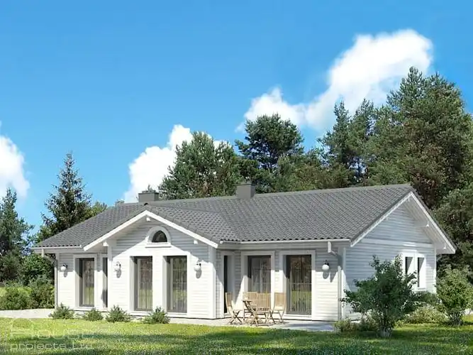 白色乡间平房:一间明亮又通风,拥有宽敞露台与庭院的开放式空间