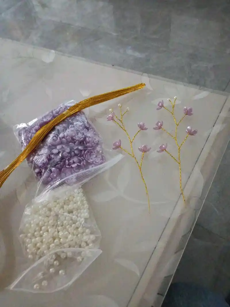 简单手工花朵制作 #手工串珠 #成品展示  - 抖音