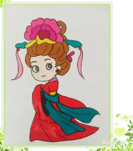 唐代贵妃的简笔画怎么画?