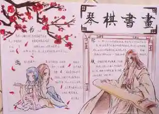 动漫人物彩铅画古风手抄报古风手抄报
