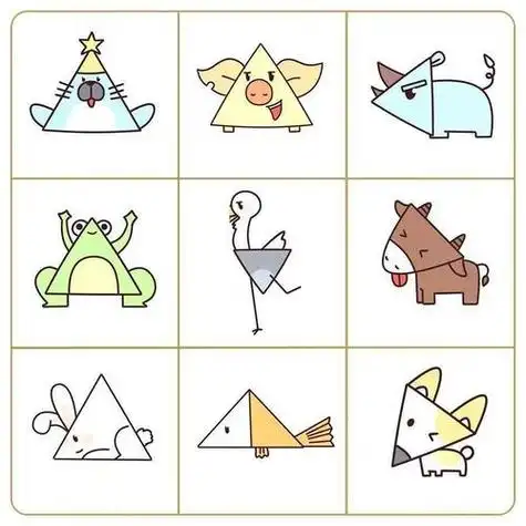 圆形三角形正方形简笔画动物 简笔画图片大全-蒲城教育文学网