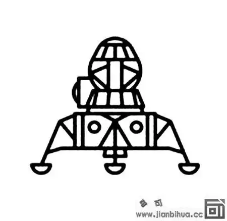 火星登陆器简笔画怎么画?