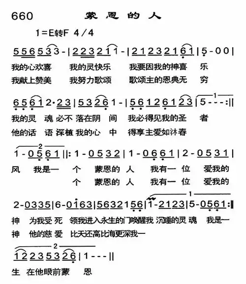 蒙恩的人) / 南窗听雨编辑相关歌谱:[简谱]你让我成为蒙恩的人 官