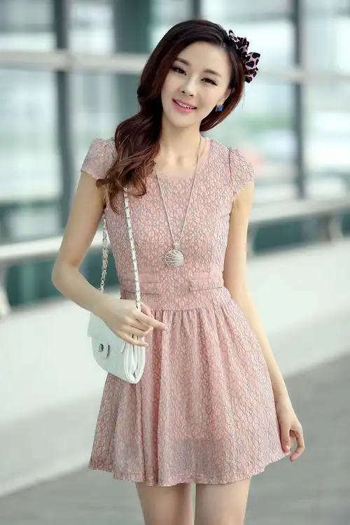 现货一件代发 女士夏装韩版中腰修身纯色收腰连衣裙淘宝爆款8810