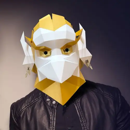 雷神头套恐怖般若瘟疫面具3d立体折纸手工diy制作礼物cos暗部面具