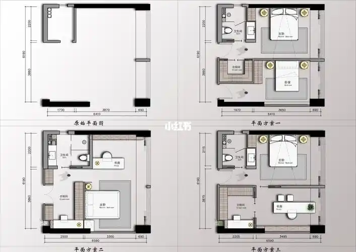 99方案二:面朝江景,步入式衣帽间,卫生间三分离设计,开放式书房