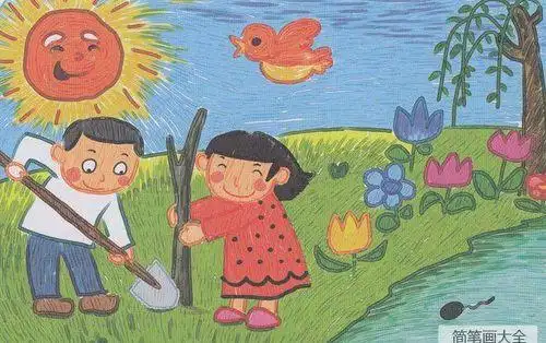 春天播种的儿童简笔画