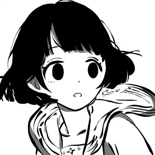 黑白手绘女生头像