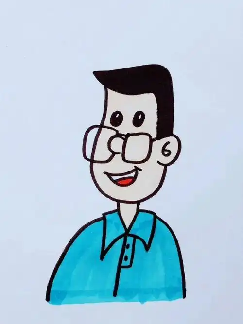 爸爸半身彩色简笔画