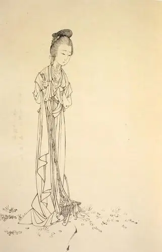 练习素材蔡岚工笔人物画集白描卷65幅