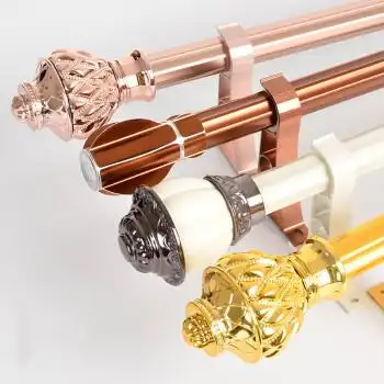 罗马杆 窗帘杆罗马杆铝合金窗帘轨道杆子单杆双杆静音支架配件侧装顶