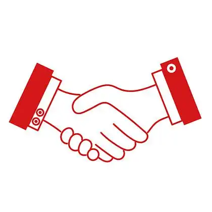 握手动 i>作 /i>商务 i>合 /i> i>作 /i>卡通共赢扣子