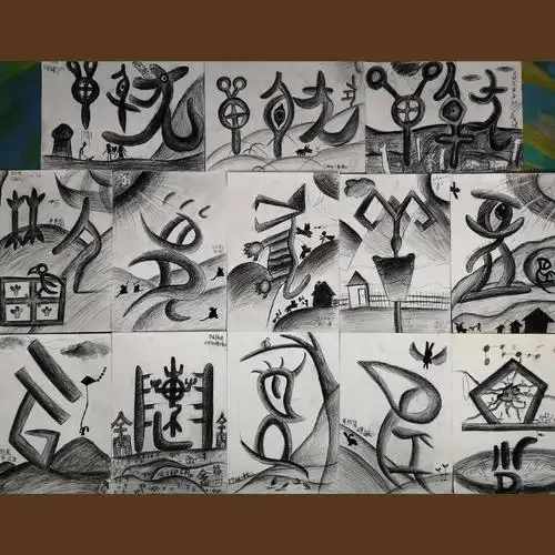 素描排线练习——甲骨文的联想