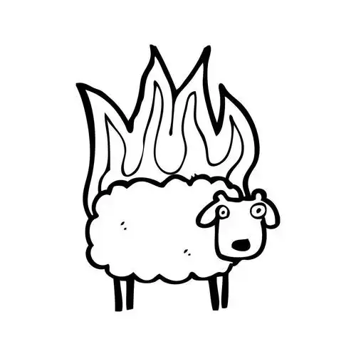 烧羊,向量,在白色背景上烧羊卡通