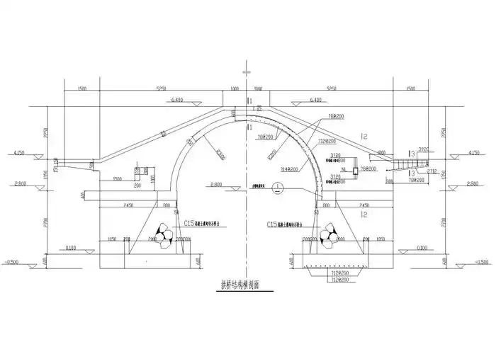古典拱桥结构建筑结构施工图