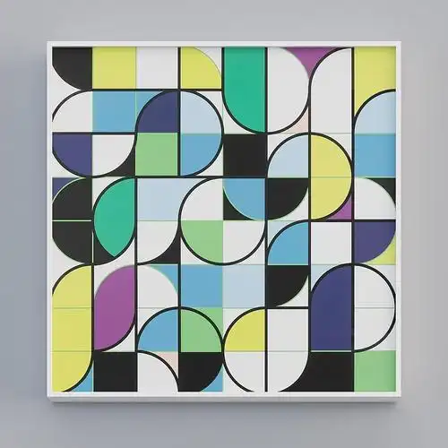 艾黛家居-现代简约抽象色块抽象装饰画-118625a