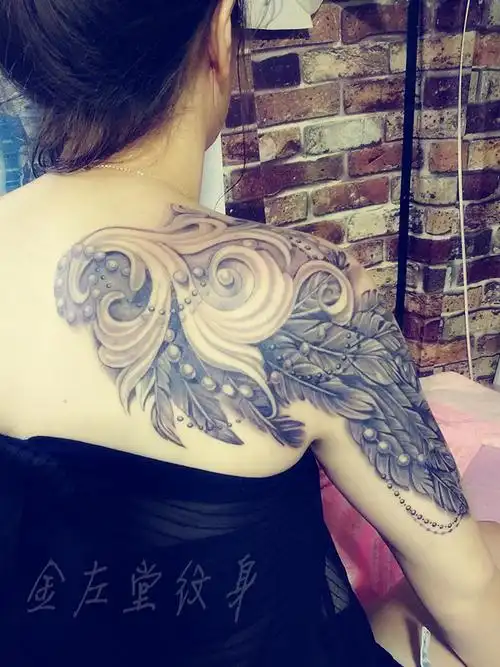 后背翅膀纹身金左堂纹身猫咪身 河南纹身|手工艺|其他手工艺|金左堂
