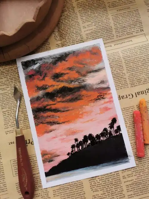 油画棒20‖火烧云