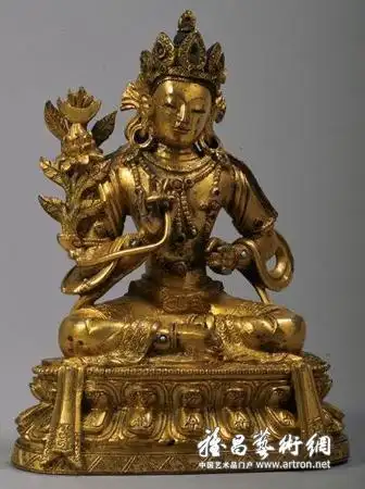 清康熙铜鎏金除盖障菩萨