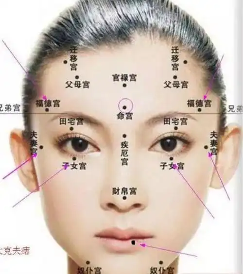 假如女人在此处生有痣的话,古称双龙抢珠,有"双龙抢珠,连毁二夫"之说