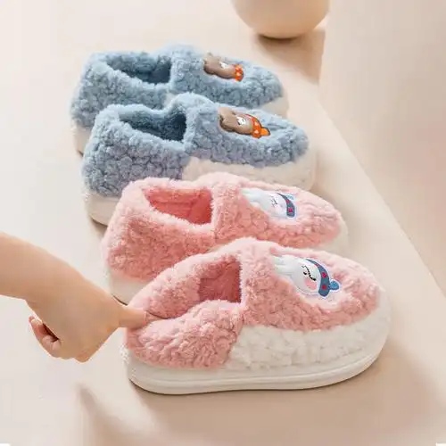 幸福派 新款毛绒棉拖鞋女全包冬季室内防滑居家情侣秋冬防滑拖鞋可爱