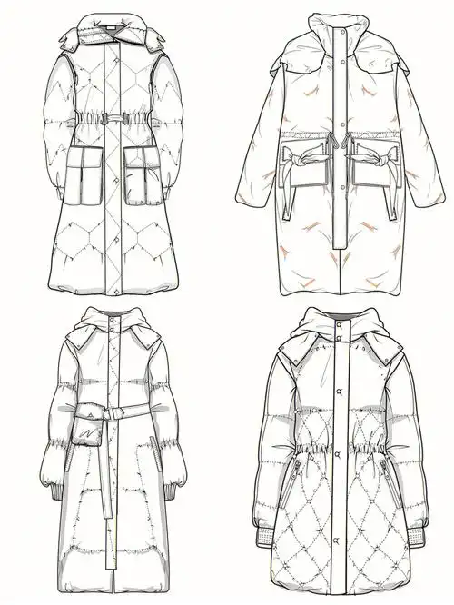 羽绒服棉服正反面服装款式图1