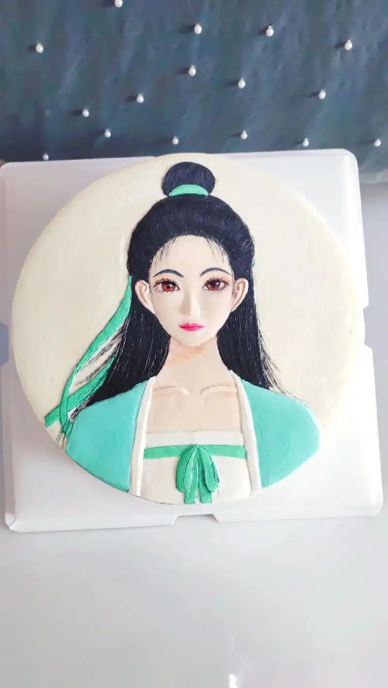 古风人物手绘蛋糕.#手绘蛋糕 #奶油霜浮雕手绘蛋糕 #福利来 - 抖音