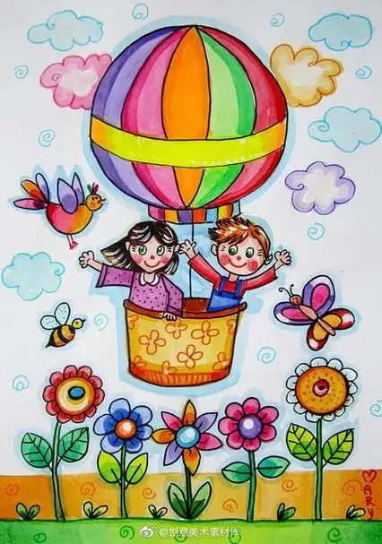 水彩笔画|一组有趣的水彩笔场景画,收藏起来画一画吧!