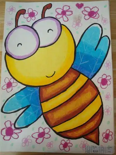 儿童彩色画油画棒简笔画风景画