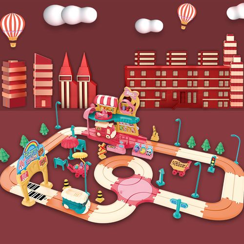 儿童玩具轨道车拼装电动高速赛道小火车汽车diy益智儿童女孩3岁6