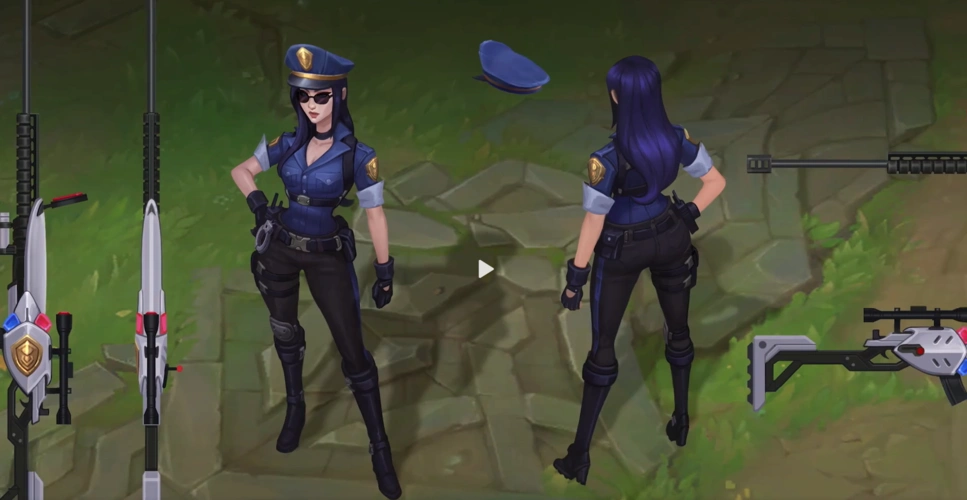 女警凯特琳原画皮肤重做调整你更喜欢哪一款