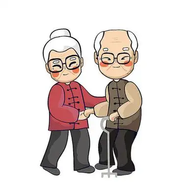 老人手绘元素素材