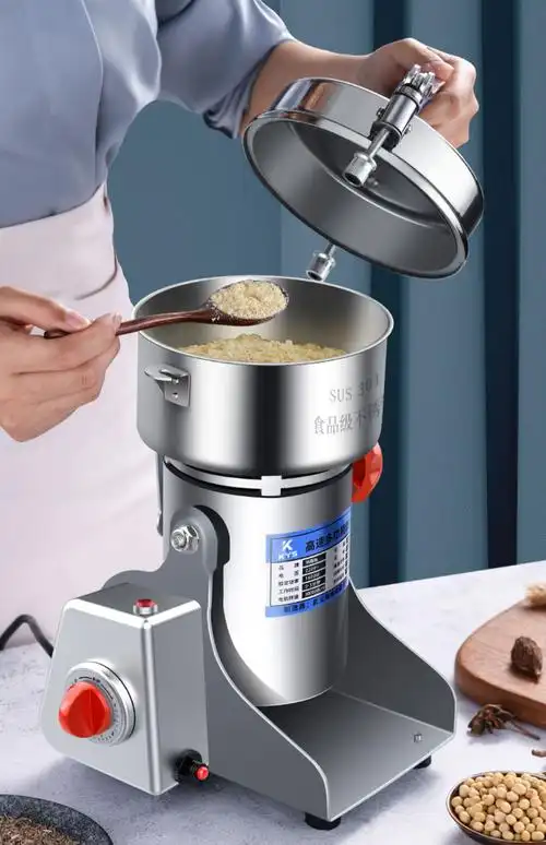 小型电动五谷杂粮破碎机多功能磨粉机800克304食品级粉碎仓纯铜电机