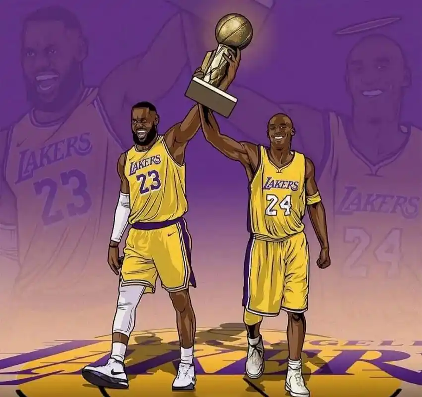 nba湖人卡通头像 nba洛杉矶湖人队卡通头像 科比 詹姆斯 威少 尼克杨