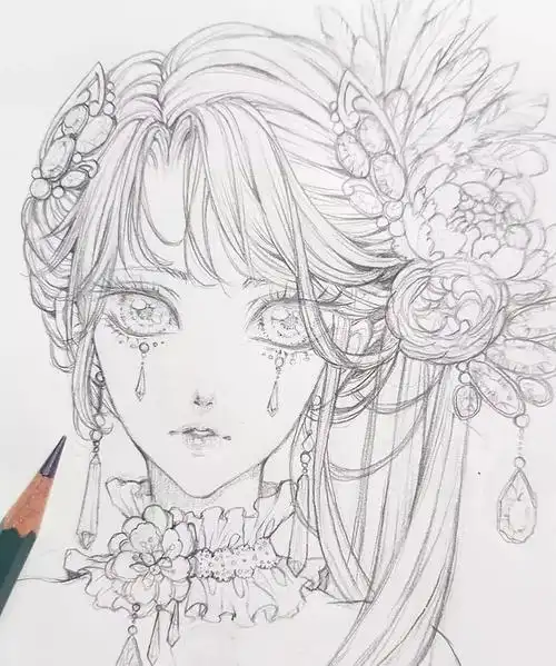 一波素描动漫美女又强势来袭,吹爆!打call!