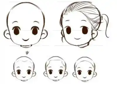 sai教程日系q版人物头像发际线画法案例