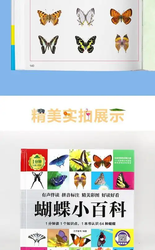 1分钟儿童小百科蝴蝶小百科彩图拼音注音版少儿百科全书幼儿认知小