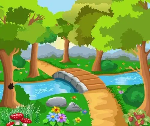 小兔子看着长长的小路,它说:"我爱你像这条小路伸到小河那么远".