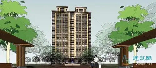 11层简欧风格高层单体建筑