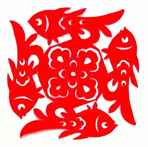 吉祥图案鱼剪纸之富贵有余