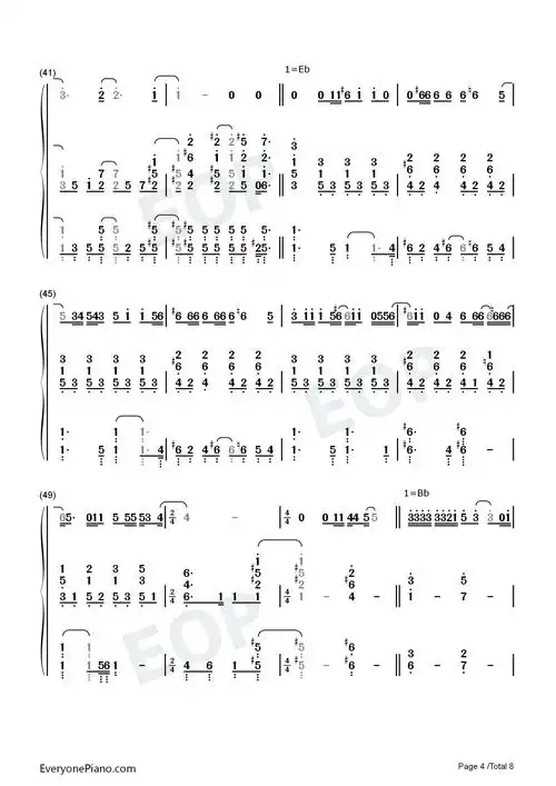 one last time-汉密尔顿ost双手简谱预览4