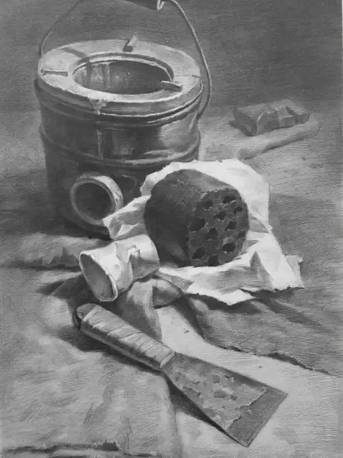美术素描静物示范