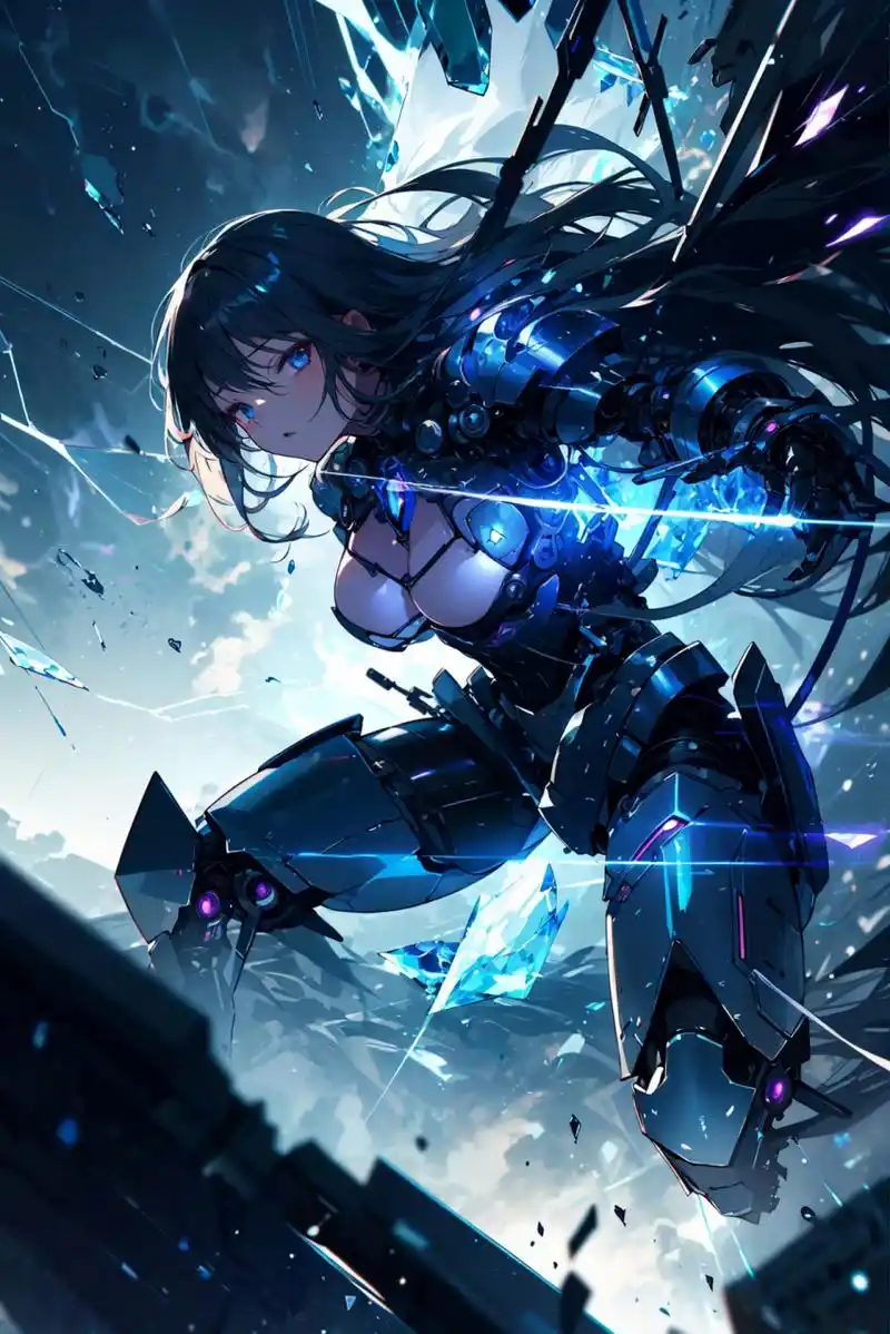 机甲赛博朋克,机娘!#二次元# #动漫头像和壁纸# #机甲