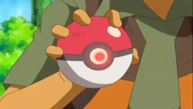 收服神奇宝贝最简单的方式,小刚拿出精灵球就收服了,小智妒忌了