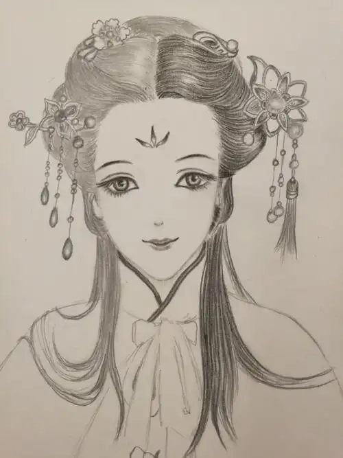 铅笔画古风美女这才是我最喜欢的调调