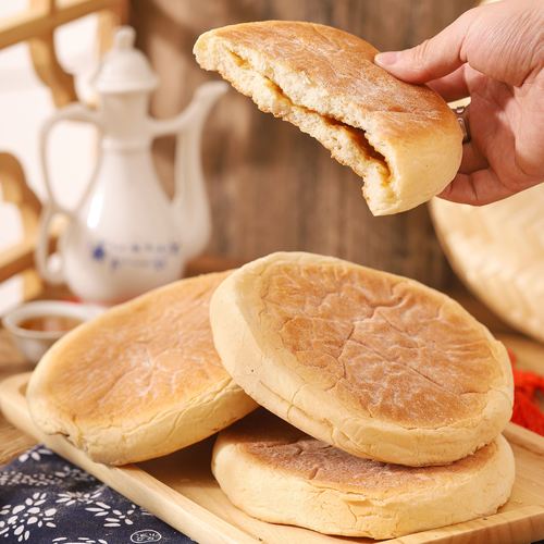 东北发面大饼老式大火烧红糖豆沙馅早餐手工大烧饼10个全国包邮