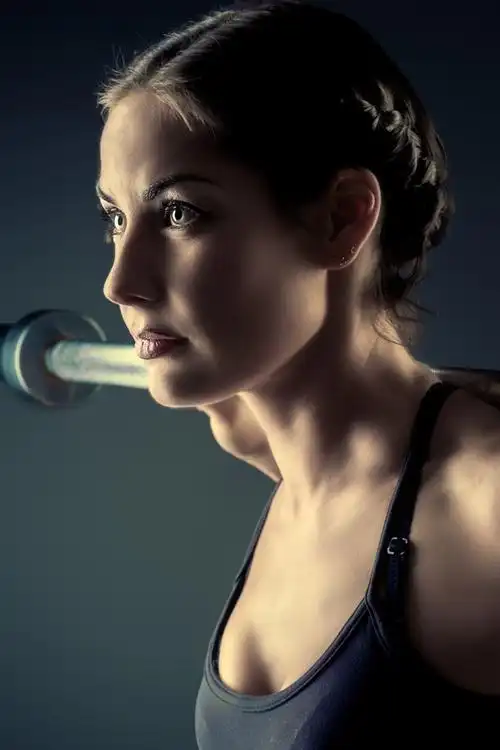 健身女孩,黑色运动服,训练,举重 4k