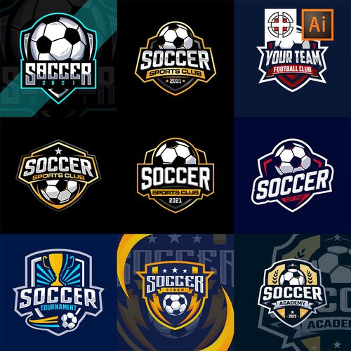 俱乐部学校足球logo标志图标ai矢量设计素材