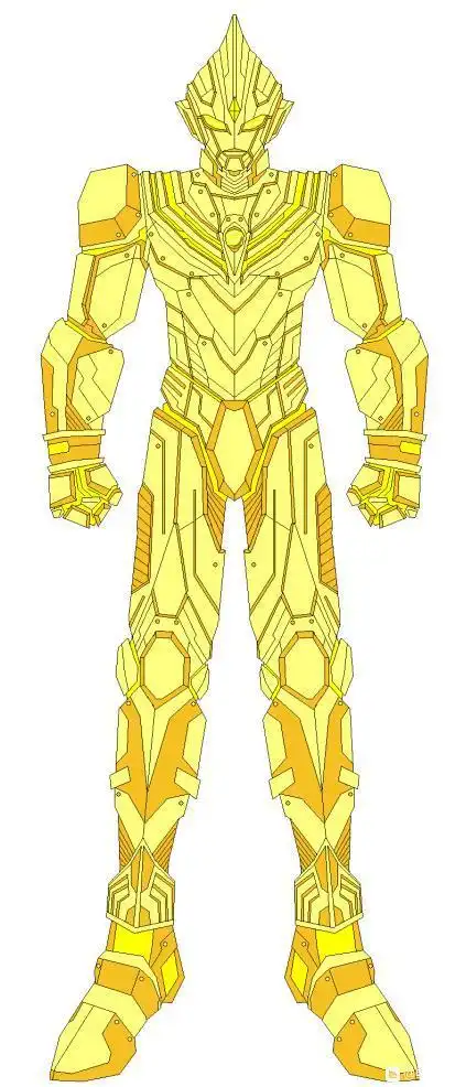 还闪耀着钻石一样的光辉能源核心,而当光辉赛罗变为巨大的机甲形态后